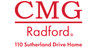 CMG Radford branding with elegant typography for 110 Sutherland Drive Home.