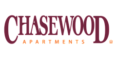Chasewood Apartments logo featuring bold serif lettering and a modern design.