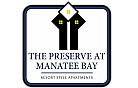 Elegant logo for The Preserve at Manatee Bay, showcasing resort-style apartment living.