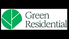 Green Residential logo with a modern leaf design, symbolizing sustainable living and eco-friendly housing solutions.
