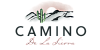 Camino De La Sierra logo featuring a picturesque cactus and mountain design under a warm sunset.