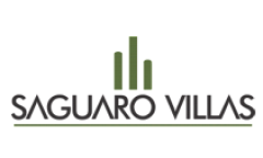 Elegant logo of Saguaro Villas with stylized green elements, representing modern and upscale living.