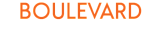 Boulevard logo in bold orange font, representing dynamic and vibrant branding.