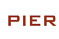 Contemporary and sleek logo design for PIER, featuring bold typography in a rich brown color.