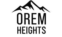 Logo of Orem Heights showcasing a stylized mountain design, symbolizing elevation and premium living.