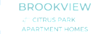 Sophisticated logo for Brookview at Citrus Park Apartment Homes, featuring modern geometric design.