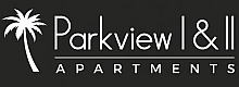 Elegant Parkview I & II Apartments logo featuring a stylized palm tree design.
