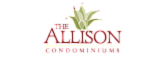 The Allison Condominiums logo featuring a stylized plant graphic, emphasizing elegance and modern living.