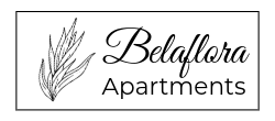 Elegant Belaflora Apartments logo featuring a stylish floral design and sophisticated typography.