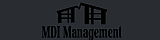 Sleek logo design featuring the silhouette of residential buildings with MDI Management branding.