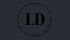 Elegant circular logo with 'LD' initials, representing urban apartment lifestyle.