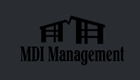 Elegant MDI Management logo featuring stylized buildings, symbolizing professional real estate services.