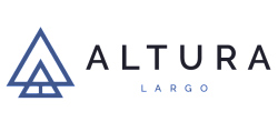 Altura Largo logo with modern triangular design in blue, symbolizing elegance and style.