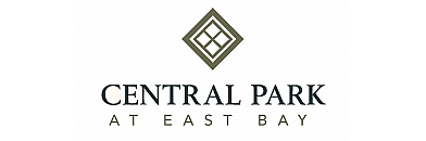 Elegant Central Park at East Bay logo featuring a stylish diamond emblem above the text in sophisticated font.