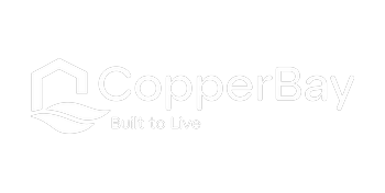 CopperBay logo with modern design and slogan 'Built to Live' on a sleek black background.