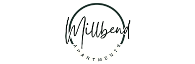Sleek and modern Millbend Apartments logo featuring elegant typography encircled by a stylish design.