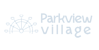 Elegant logo design for Parkview Village featuring a stylish Ferris wheel graphic with modern typography.