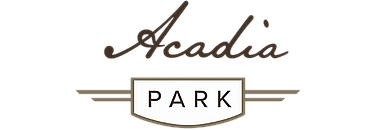 Elegant logo design for Acadia Park, featuring a sleek and modern font with stylish embellishments.