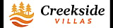Elegant logo for Creekside Villas featuring a serene nature scene with trees and a cozy house.