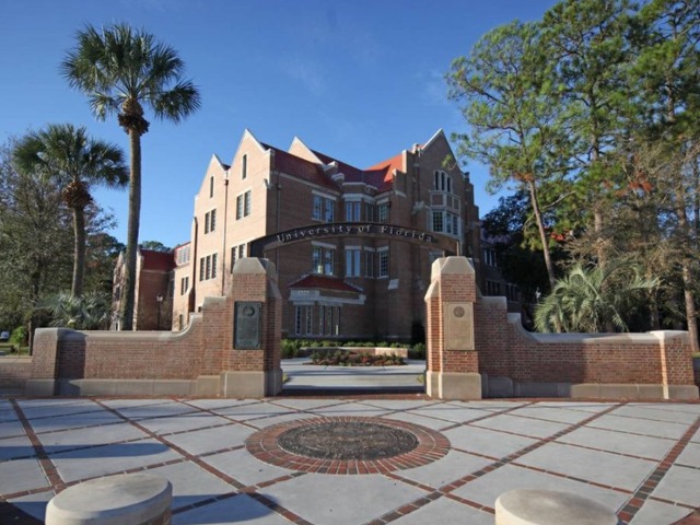 University of Florida campus with building in background.