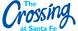 Vibrant logo for The Crossing at Santa Fe, combining modern and dynamic typography.