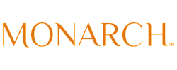 Sleek Monarch logo in vibrant orange, symbolizing elegance and prestige.