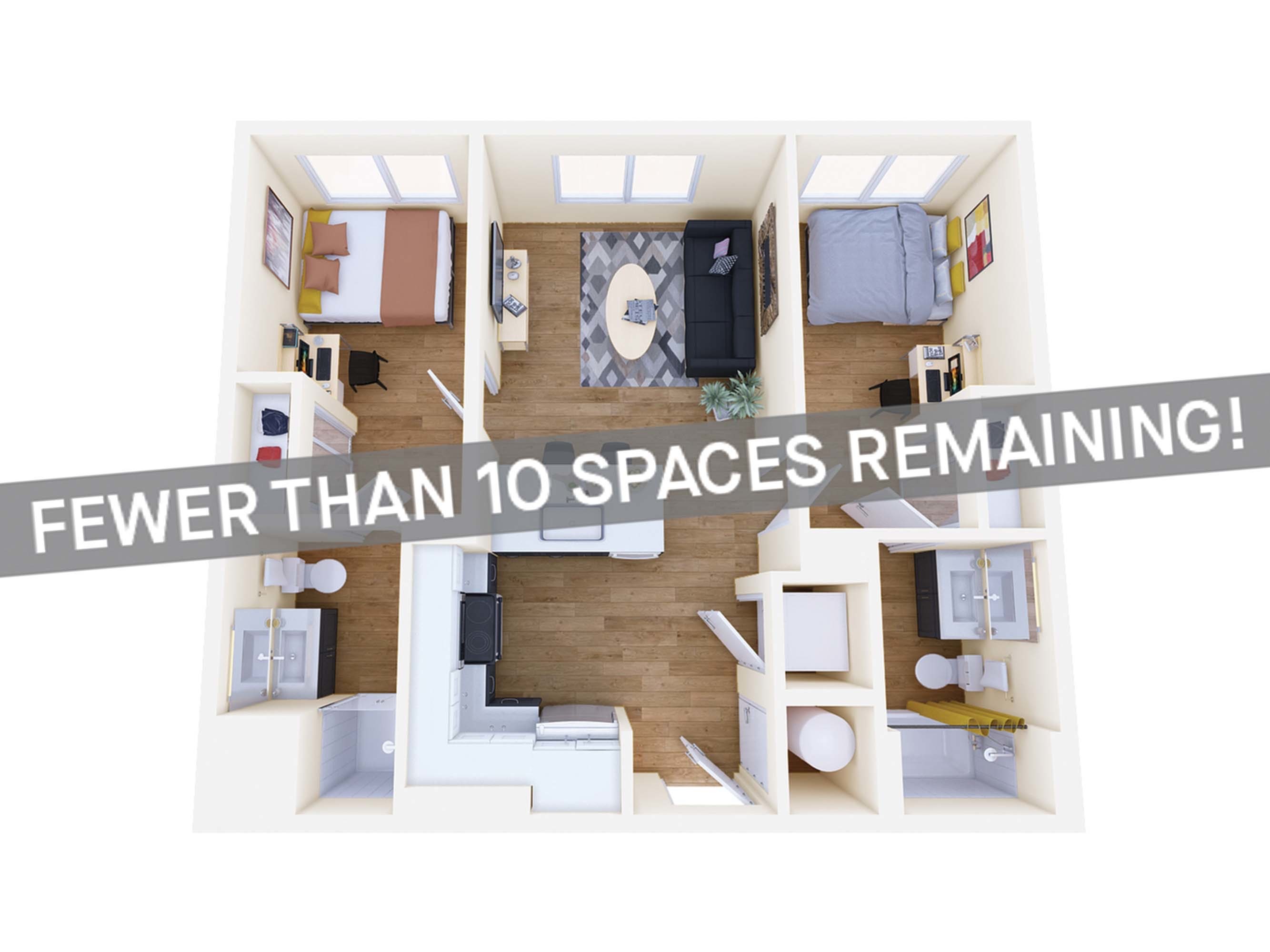 2x2 Primary Premium 2 Bed Apartment HERE Tuscaloosa Student Apartments