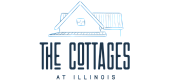Charming logo design for The Cottages at Illinois featuring a cozy house outline with a pitched roof.