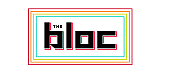 Bold and modern graphic design with 'The Bloc' logo, surrounded by vibrant, colorful lines.