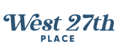 Elegant 'West 27th Place' logo in a sophisticated serif font, evoking a sense of modern luxury and urban living.