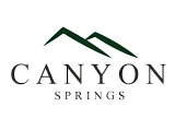 Modern Canyon Springs logo with stylized mountain peaks representing elegance and natural living.