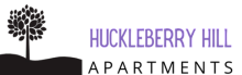 Huckleberry Hill Apartments logo featuring a serene tree silhouette.