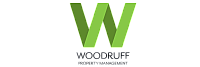 Woodruff Property Management logo featuring a bold green W design.