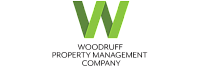 Dynamic logo of Woodruff Property Management Company featuring a bold green 'W'.