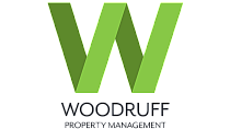 Modern Woodruff Property Management logo featuring a stylish green 'W' design.