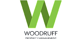 Dynamic Woodruff Property Management logo featuring a stylized green W.