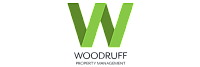 Sleek logo of Woodruff Property Management featuring a bold, modern green 'W' design.