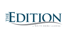 Sophisticated logo for The Edition at South Shore Landing with elegant navy and grey wave design.