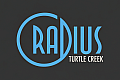 Modern logo for Radius Turtle Creek with sleek blue typography on a dark background.