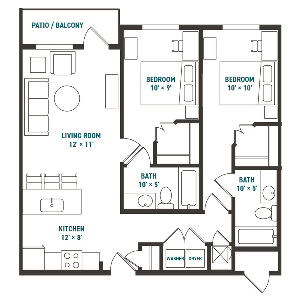 2x2 Juno Large - Furnished Image