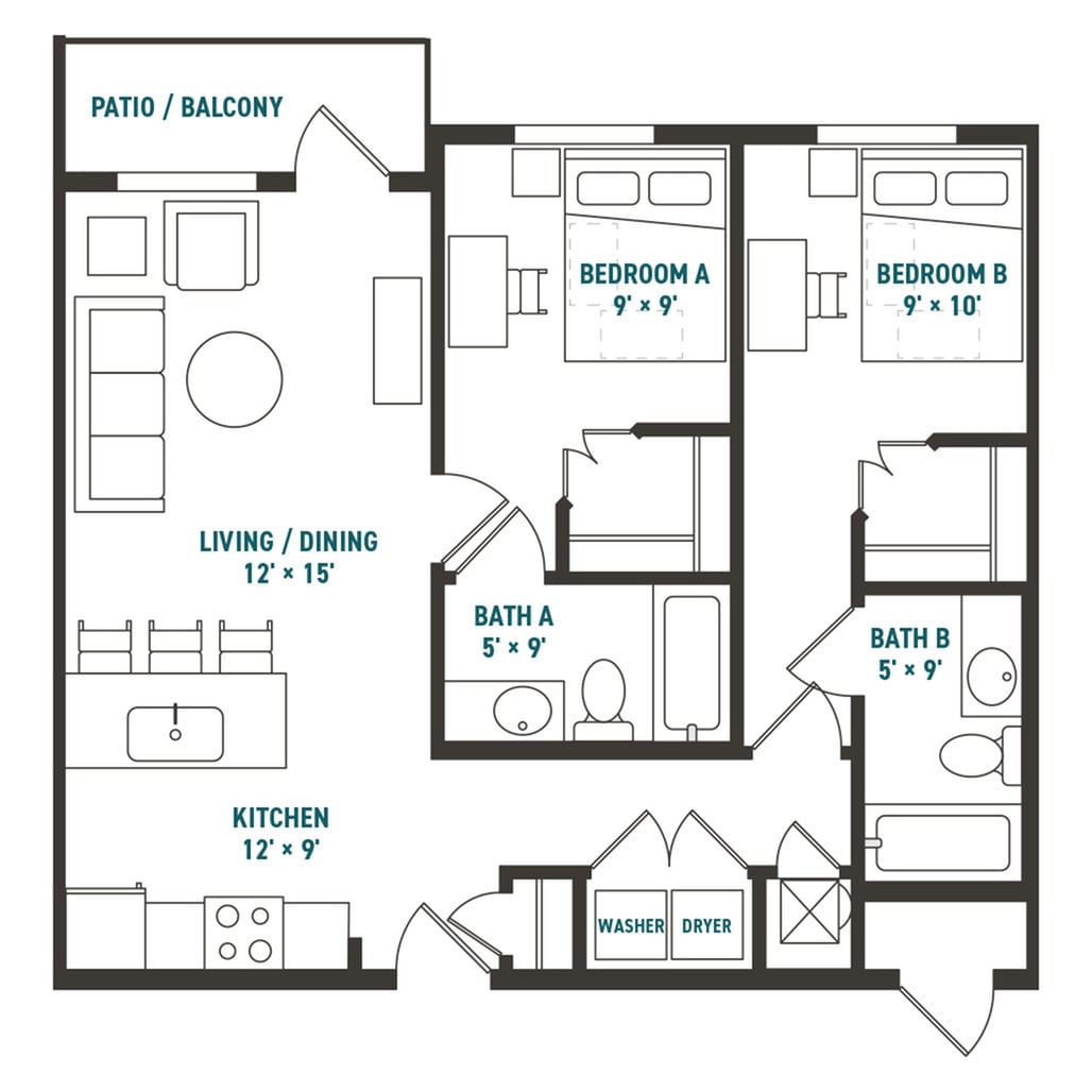 2x2 Juno - Unfurnished Image