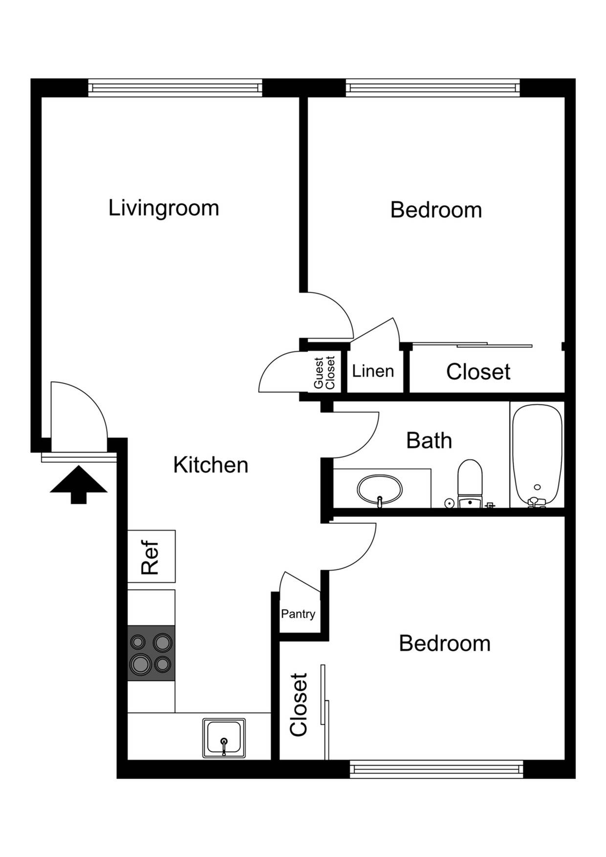 2x1 2 Bed Apartment Rainier Apartments