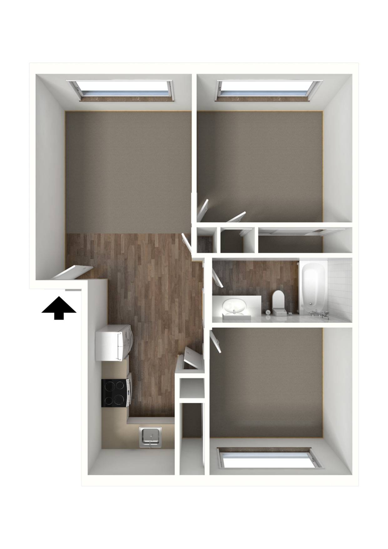 2x1 2 Bed Apartment Baker Apartments