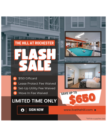 Limited time only savings of up to $650! Give us a call TODAY to secure your space!