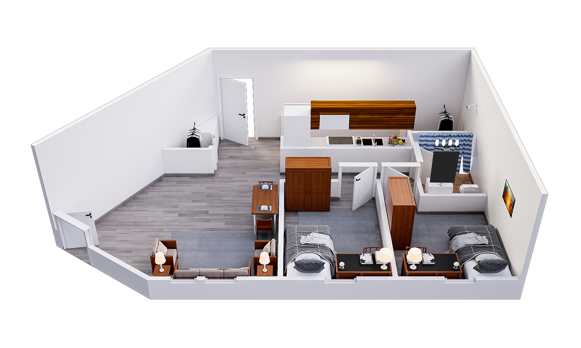 5, 4, 3, 2 and 1 Bedroom Apartments West 22