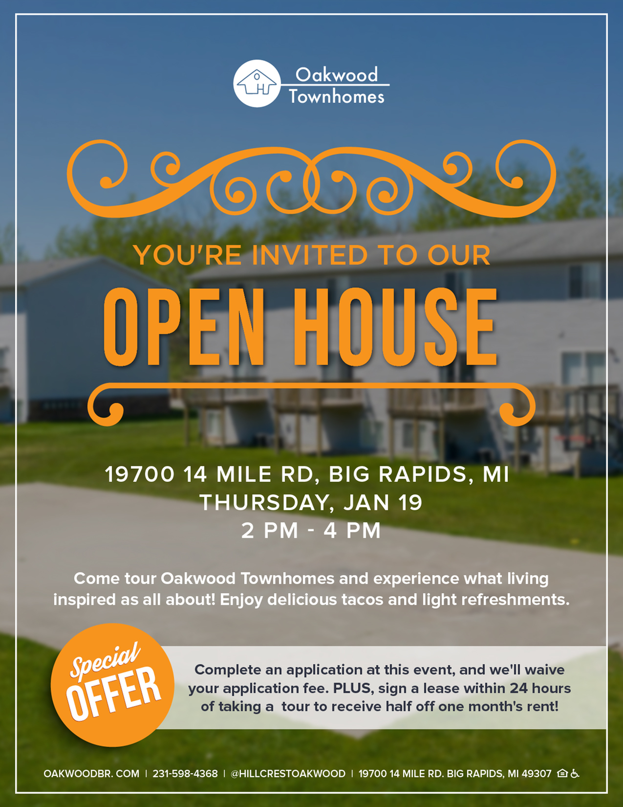 You're Invited Oakwood Townhomes Open House