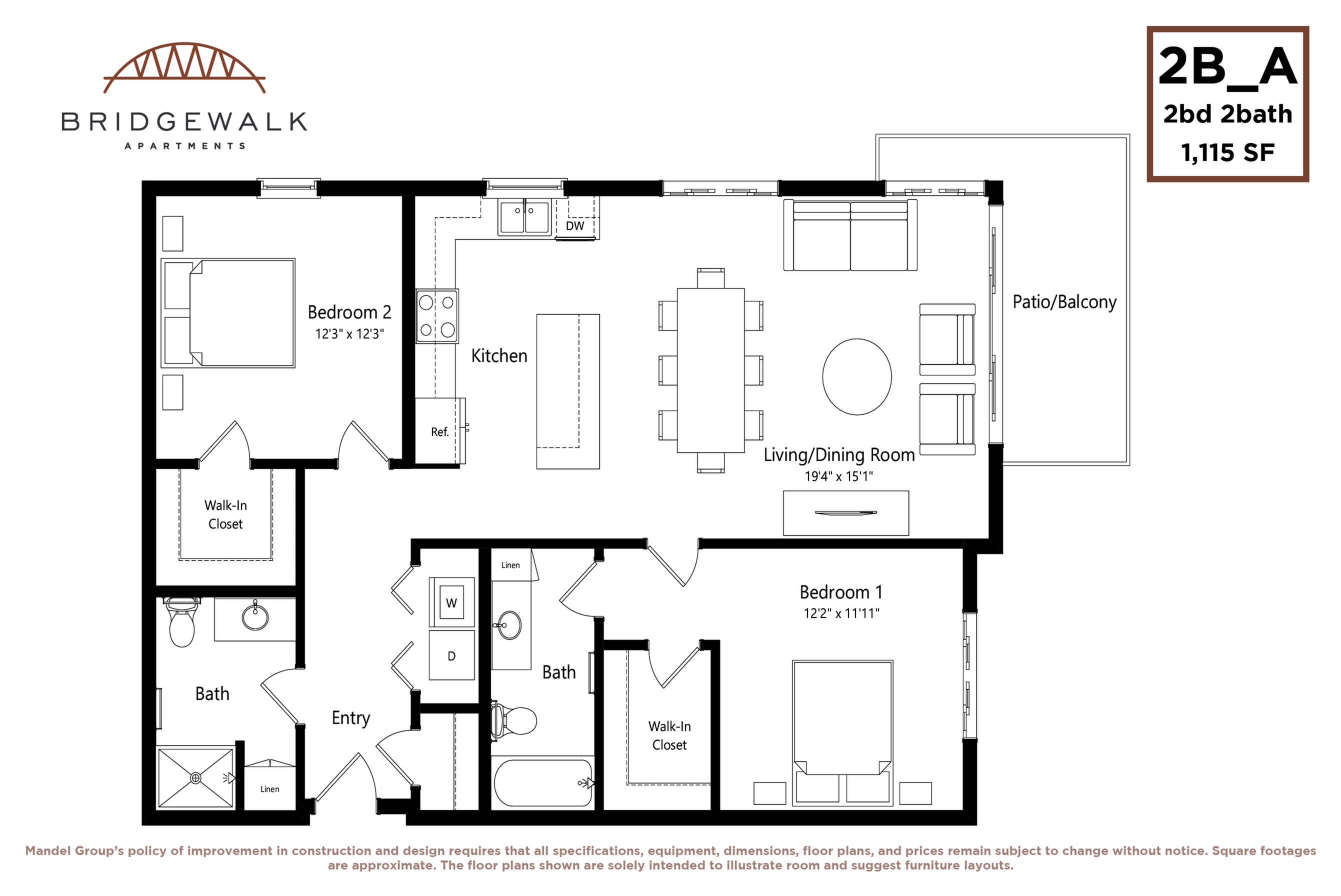 2B 2 Bed Apartment BridgeWalk Apartments