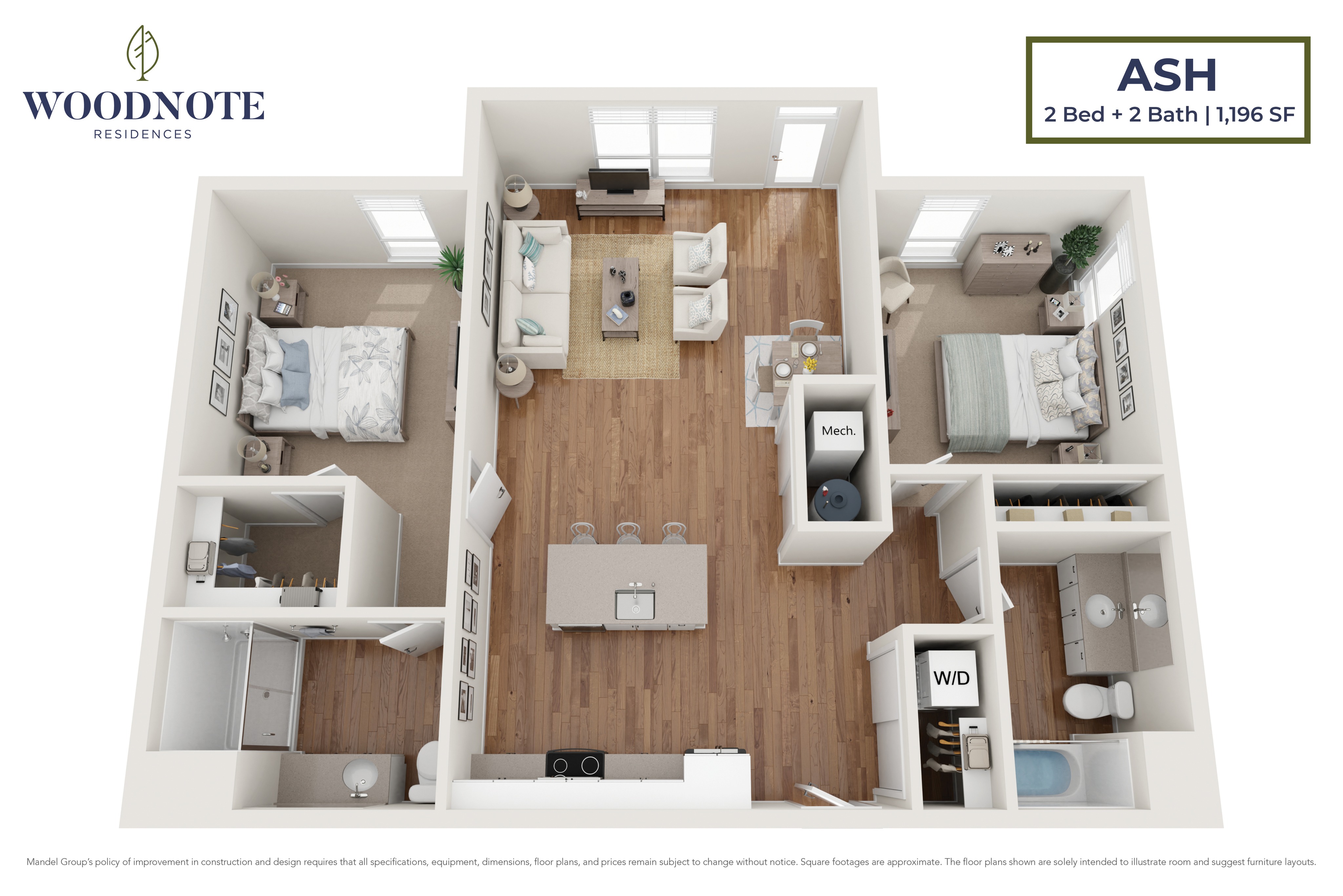 Ash 2 Bed Apartment Woodnote Residences