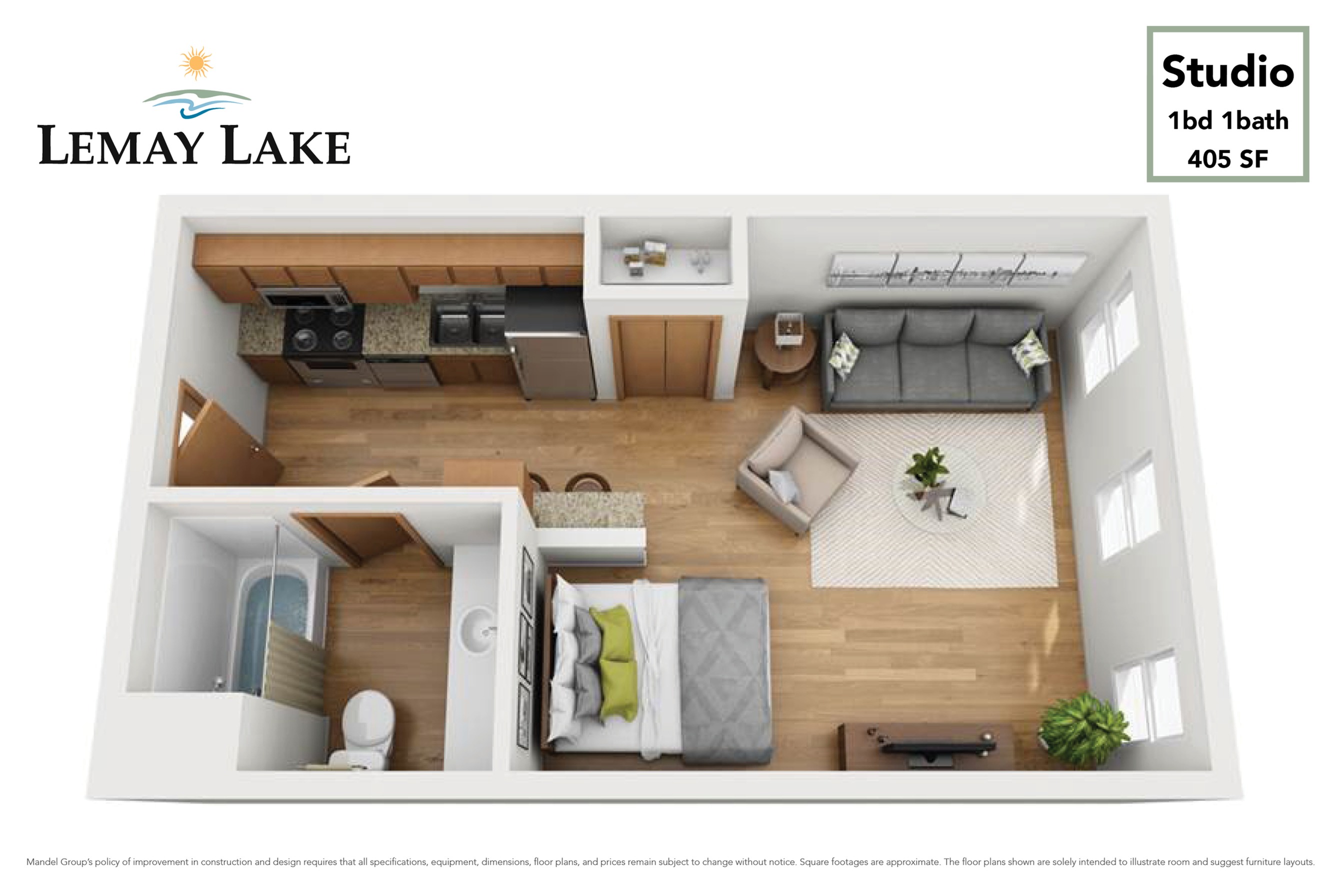 Studio 1 Bed Apartment Lemay Lake Apartments