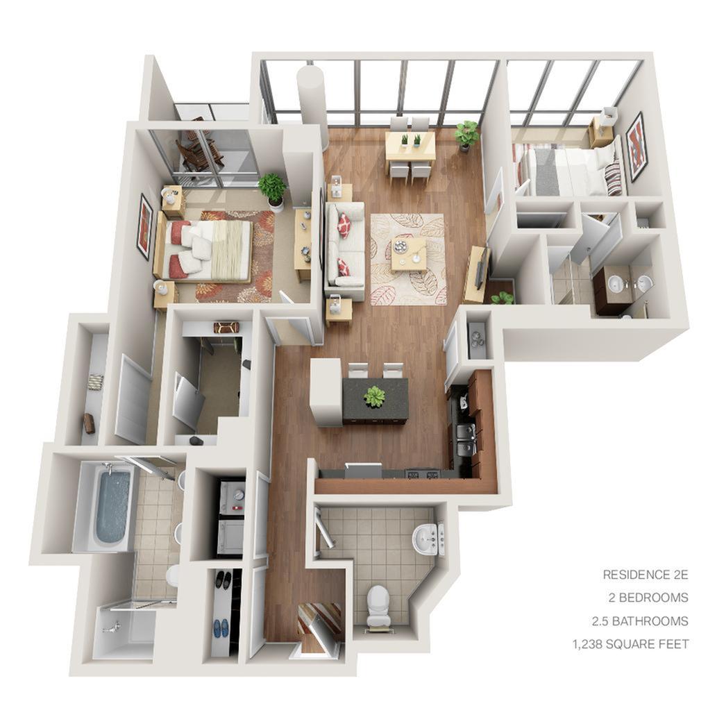 2E 2 Bed Apartment Park Lafayette Towers